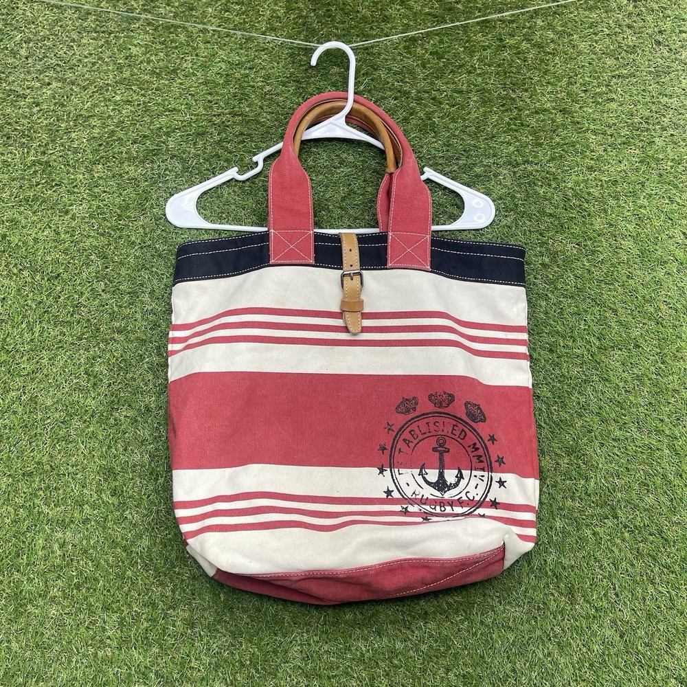 Ralph Lauren Rugby Tote Bag Canvas Leather Leisure Camping Beach Purse